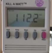 "Kill-A Watt" showing 112.2 VAC