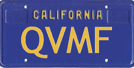 California License Plate QVMF
