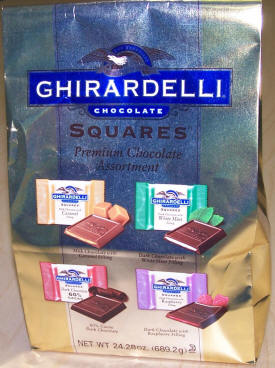 A bag of Ghirardelli Chocolate Squares - a "very special" bag