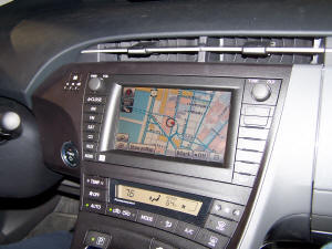 2010 Prius center console with navigation screen