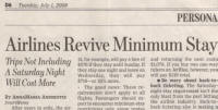 WSJ Article - Airlines Revive Minimum Stay