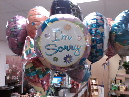 Helium baloon apologizes; will use hydrogen next time or sleep on the floor.
