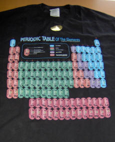Periodic Table T-shirt.  The radioactive ones glow in the dark!