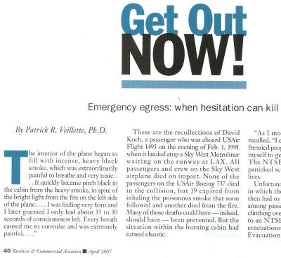 Patrick Veillette article excerpt "Get Out NOW!"