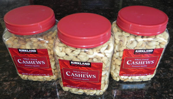 Newly precious Kirkland Cashews, perhaps among the last to make it out of Guinea-Bissau