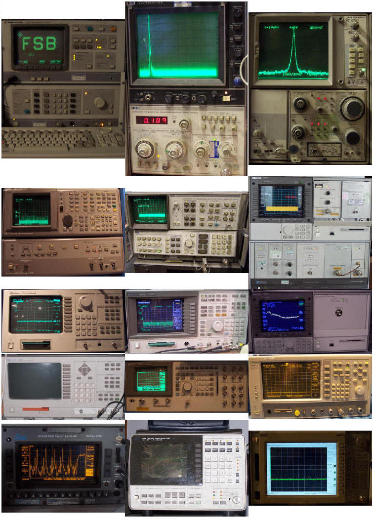 Collage of Spectrum Analyzers