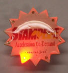 Stampede LED Pin lit up - orange