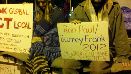 Occupy Wall Street:  "Ron Paul/Barney Frank in 2012"
