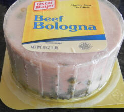 A package of Oscar Mayer Beef Bologna with extra features 