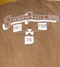 Joy Lights T-shirt back.  From the Shawn Phillips 1976 fall tour